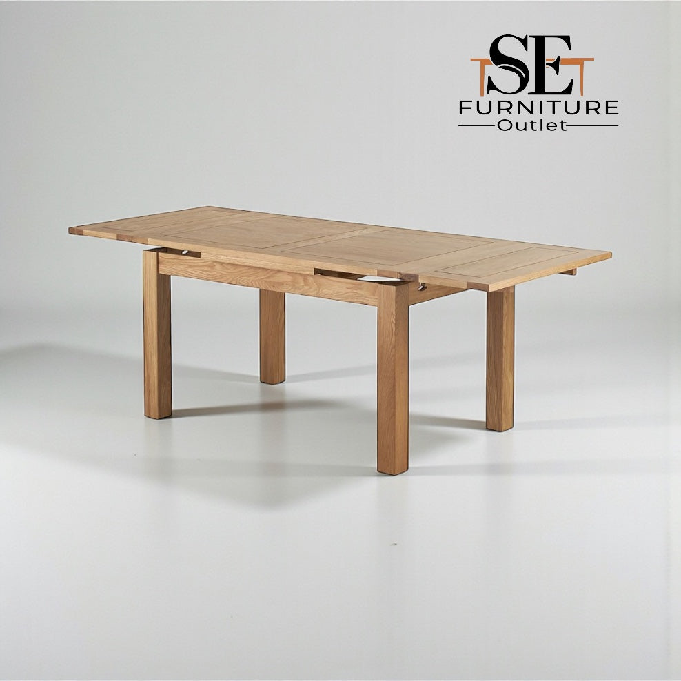 Natural Solid Oak Extending Dining Table, 6 to 8 Seater, Dorset Range From Oak Furnitureland RRP £759