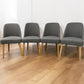 Oak Furnitureland Natural Oak Grey Fabric Dining Chair, Set of 4