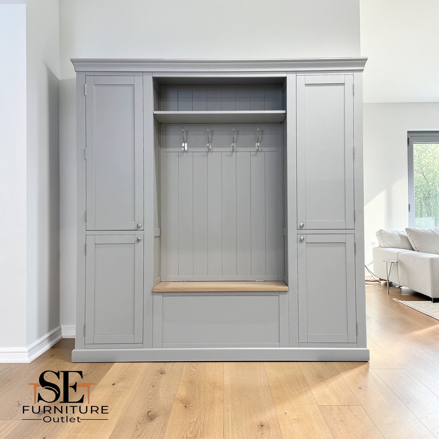 Solid Wood Frames Bootility Unit, Chester Dove Grey Range RRP £1600