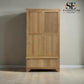 Whitewashed Finish Solid Oak & Oak Veneer Double Wardrobe, Inglesham Range, RRP £999