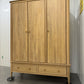 Oak Furnitureland Light Natural Solid Oak Triple Wardrobe Newton Range RRP £1549