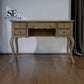 Grey-toned Limewashed Finish Solid Oak & High-Quality Oak Veneer Dressing Table, Camille Range RRP £799
