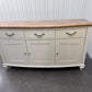 Bentleys Pale Oak Top & Painted Bow Fronted Sideboard RRP £1199