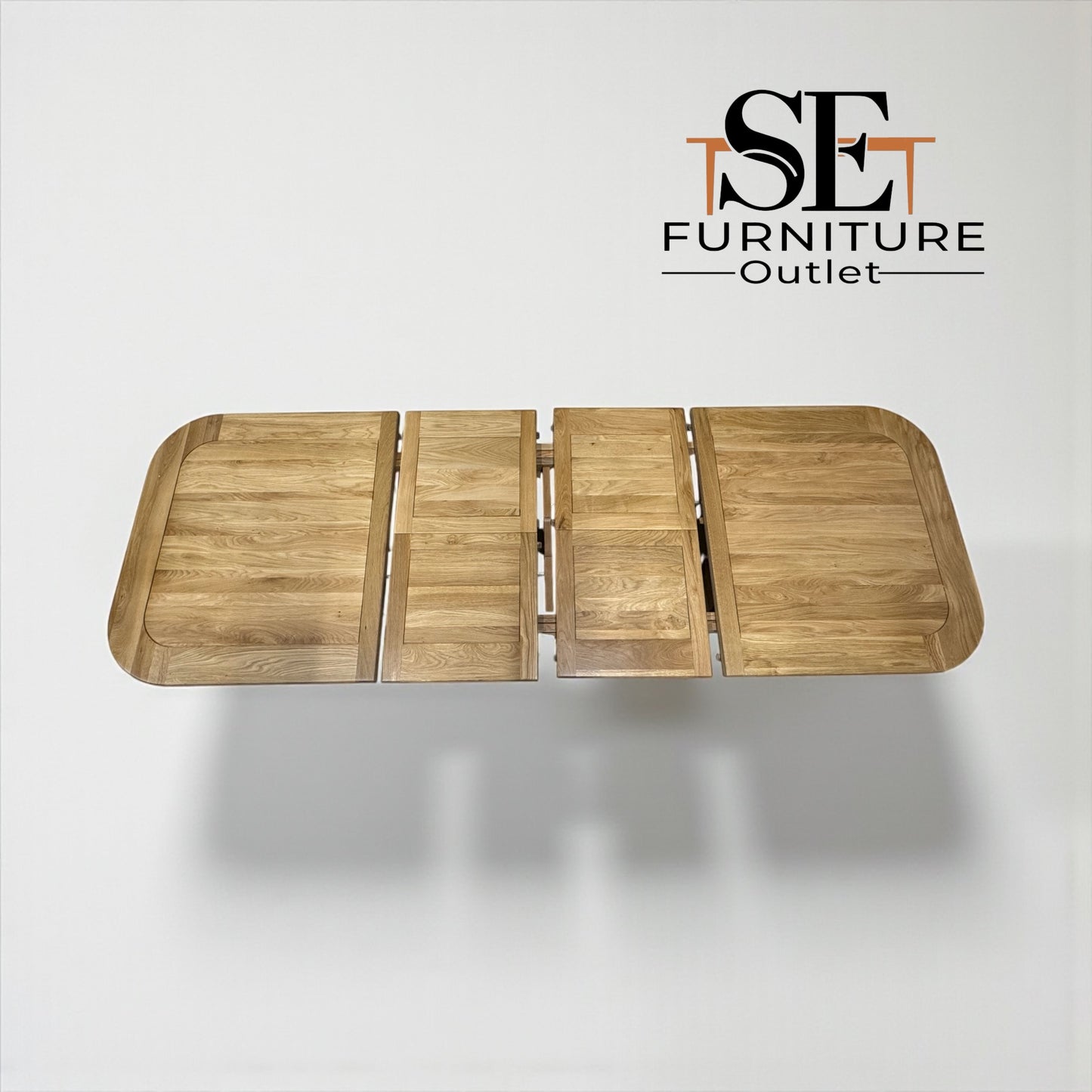 Natural Solid Oak Extending Dining Table, 10 to 12 Seater Hercules Range From Oak Furnitureland RRP £1099