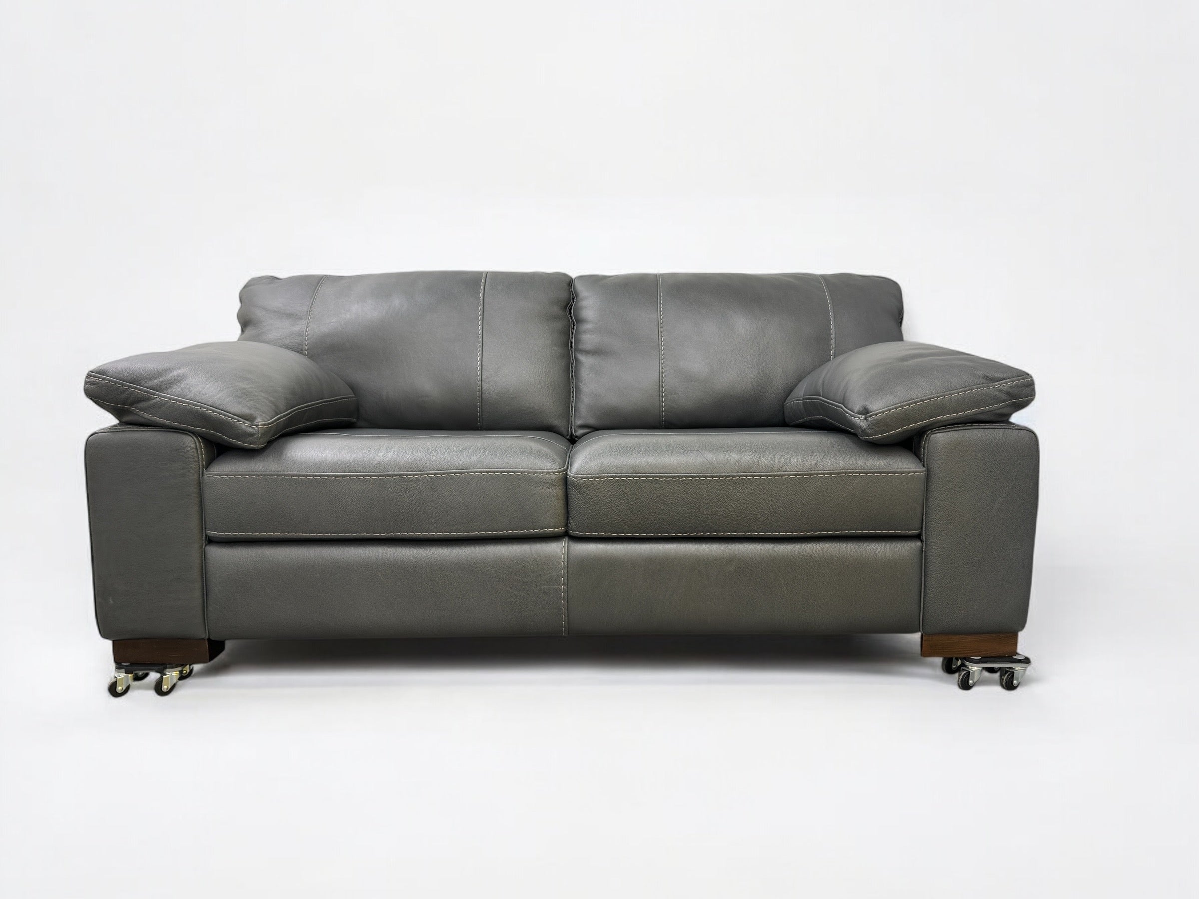 Leather Jutti グレー Italian Slate Leather Sofa - Caruso 2300 – SE Furniture Outlet