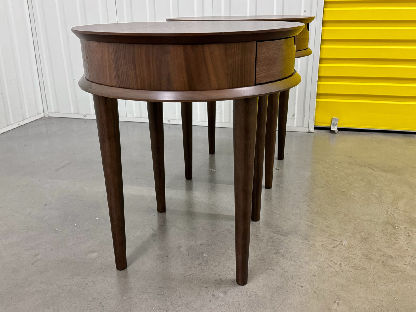 Bentleys Solid Walnut Lamp Tables With Drawer