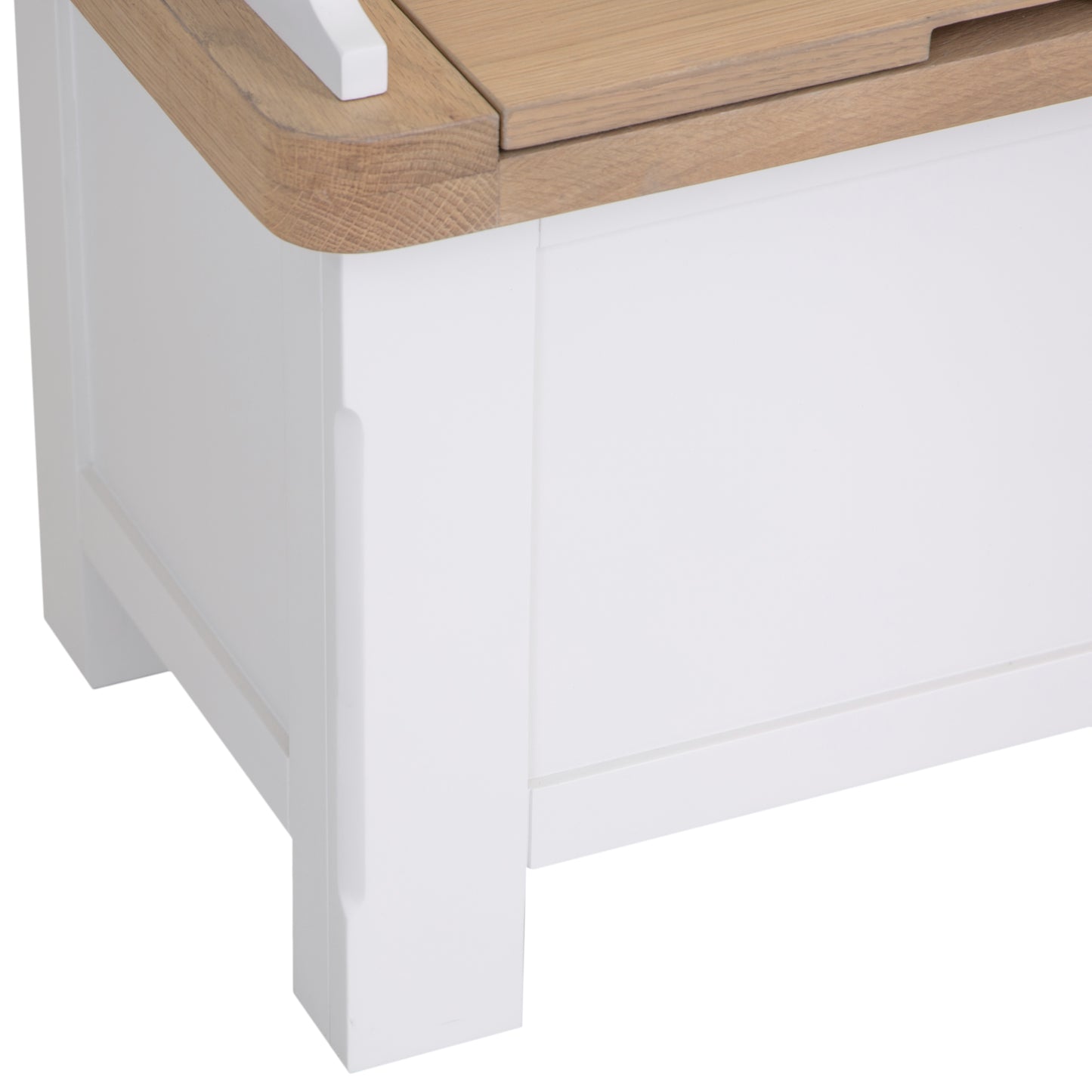 Oak Top & White Painted Hallway Cupboard with Shoe Storage Bench