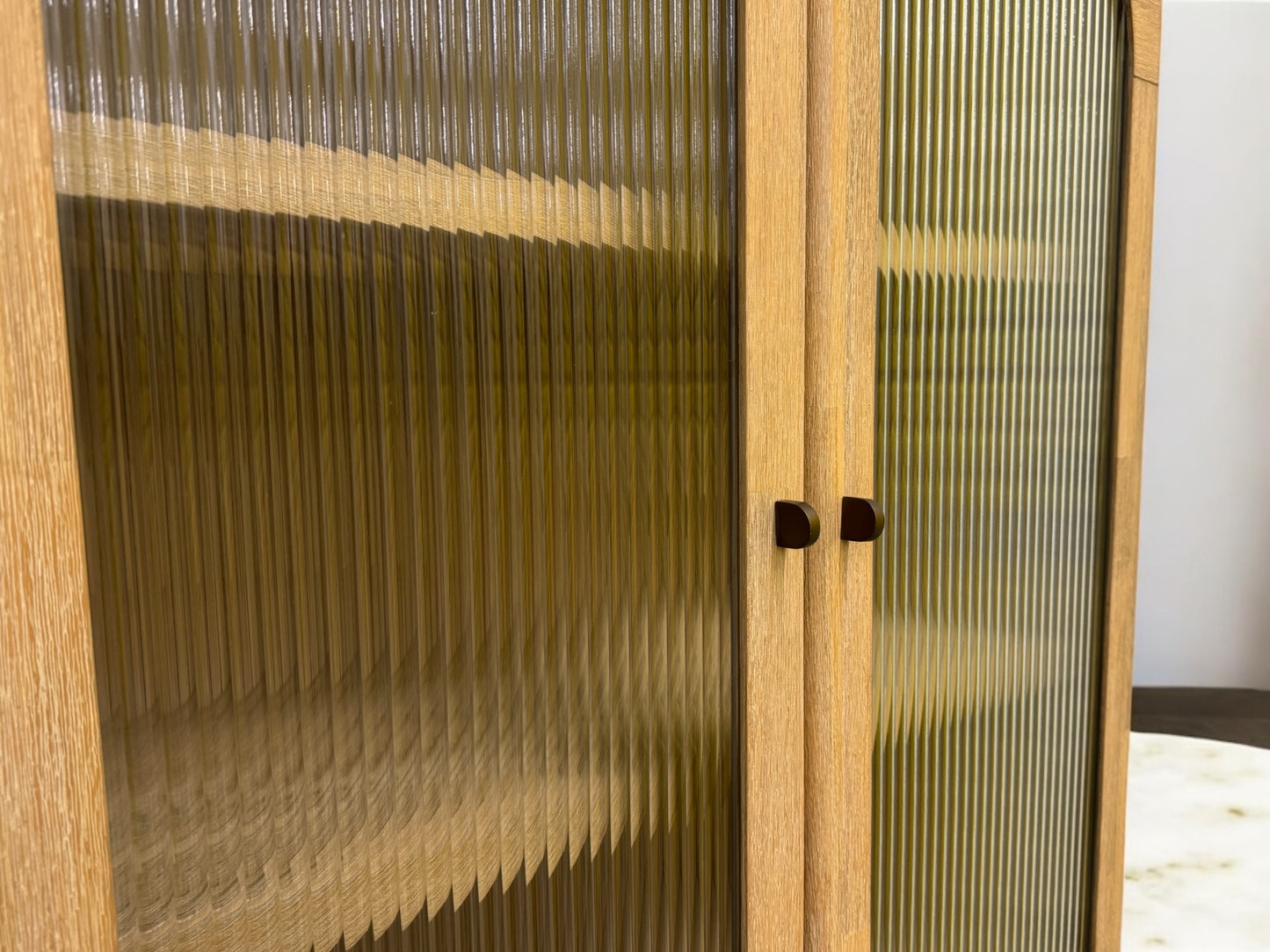 Solid Hardwood Display/Drinks Cabinet with Glass Panel Doors (No Veneer, MDF Or Chipboard Used)