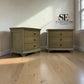 Set of 2 Solid Oak & Oak Veneer Wide Bedside Tables from the Winchcombe Smoked Oak Range, RRP £998