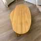 Solid Oak Coffee Table Featuring a Live Edge Design and Sturdy, Chunky Legs RRP £549