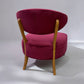 Crimson Velvet Fabric Casual Chair With Solid Oak Frame RRP £589