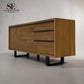Natural Solid Oak & Metal Legs Extra Large Sideboard from Maine Range by Oak Furnitureland, RRP £799