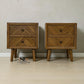 Set of 2 Brushed and Glazed Solid Oak 2-Drawer Bedside Tables, Parquet Range, from Oak Furnitureland