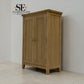 Whitewashed Finish Solid Oak & Oak Veneer Large Shoe Cupboard, Inglesham Range RRP £650
