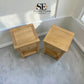 Set of 2 Whitewashed Finish Solid Oak & Oak Veneer 1 Drawer Bedside Tables, Inglesham Range RRP £398