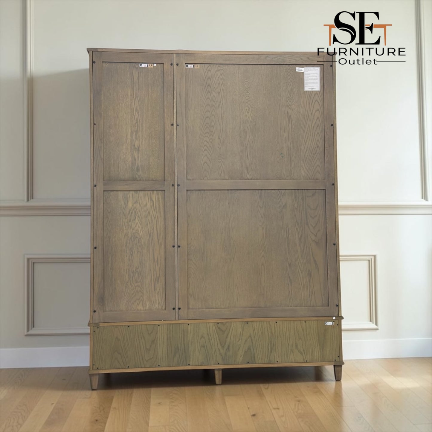 Smoked Solid Oak & Oak Veneer Triple Wardrobe, Bibury Smoked Oak Range, RRP £1799