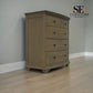 Solid Oak & Oak Veneer 5 Drawer Chest, Winchcombe Smoked Oak Range RRP £899