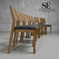 Set of 6 Natural Oak Dining Chairs with Grey Crushed Seat Pads, Ellison Range from Oak Furnitureland, RRP £200 Each.