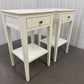 Solid Wood & Warm White Painted Narrow Bedside Tables RRP £250