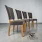 Set of 4 Natural Oak Dining Chairs, Plain Charcoal Fabric, Part of the Curve Range from Oak Furnitureland, RRP £220 each