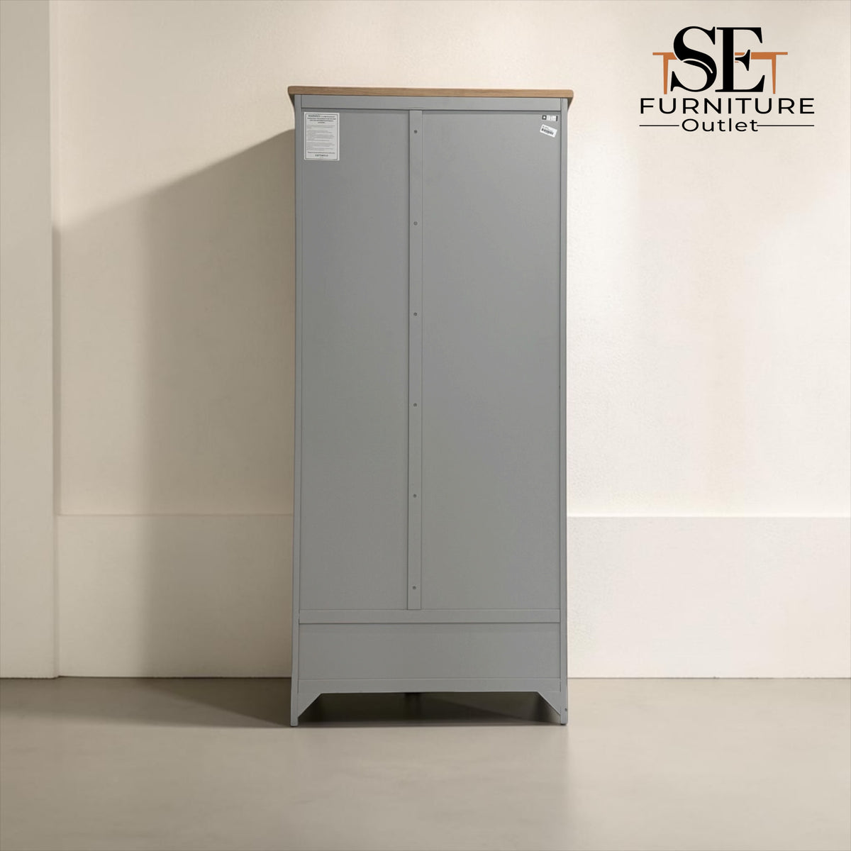 Solid Oak Top & Solid Wood Frames Utility Cupboard from the Chester Dove Grey Range RRP £999