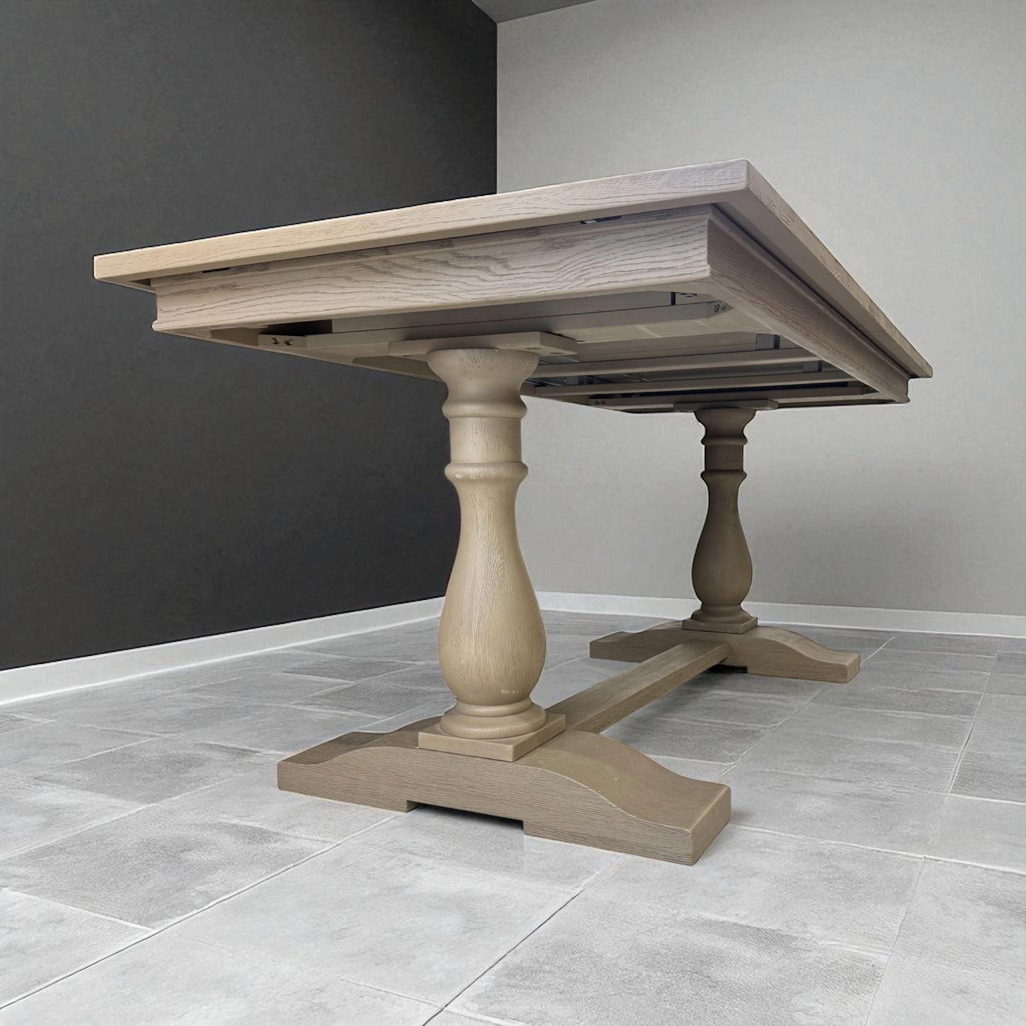 Solid Weathered Oak 6 to 8 Seater Extending Dining Table, Burleigh Range From Oak Furnitureland RRP £1059