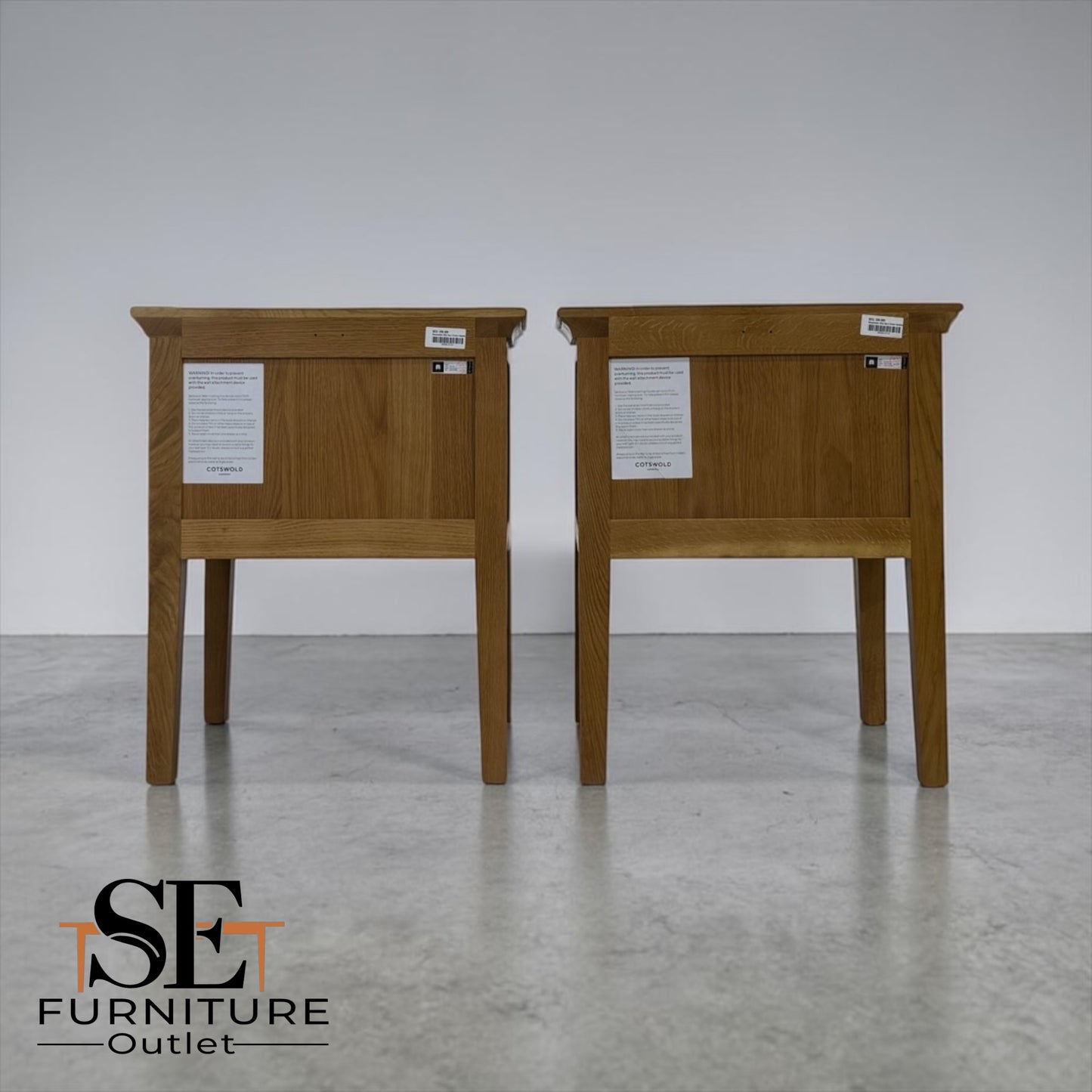 Set of 2 Solid Oak & Quality Oak Veneer Bedside Tables from the Winchcombe Oiled Oak Range RRP £658