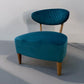 Sea Green Velvet Fabric Casual Chair With Solid Oak Frame RRP £589