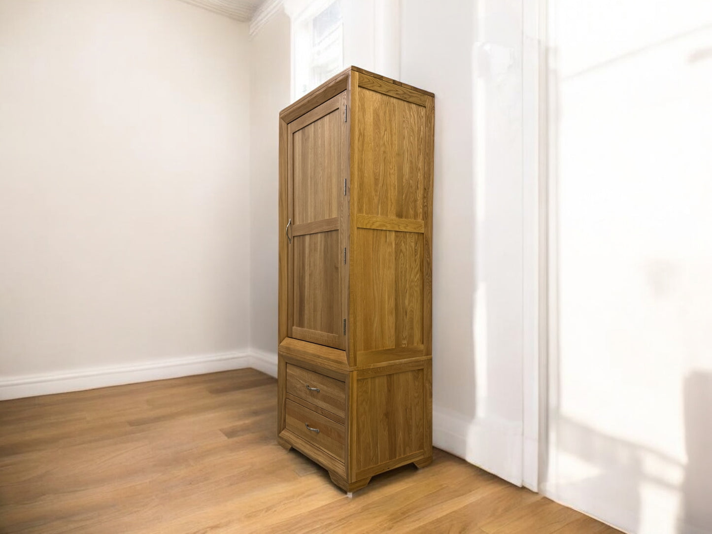 Oak Furnitureland Natural Solid Oak Slim Kitchen Larder Bevel Range RRP £1049