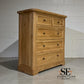 Natural Solid Oak 5 Drawer Chest, Brennan Range From Oak Furnitureland RRP £739