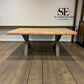 Natural Solid Oak & Metal Legs, 8 Seater Live Edge Dining Table, From Oak Furnitureland RRP £999