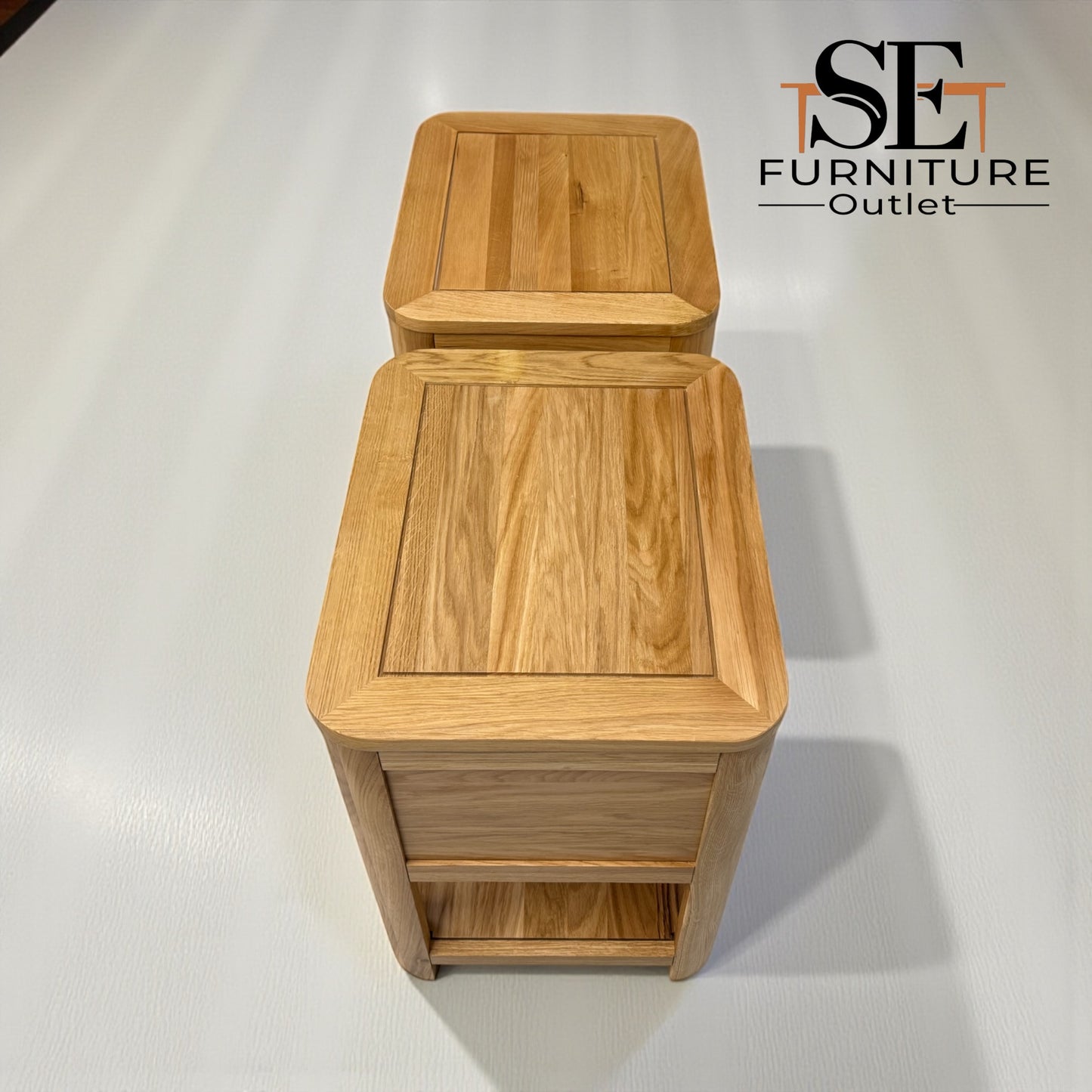 Natural Solid Oak One Drawer Bedside Tables Romsey Range, From Oak Furnitureland RRP £458