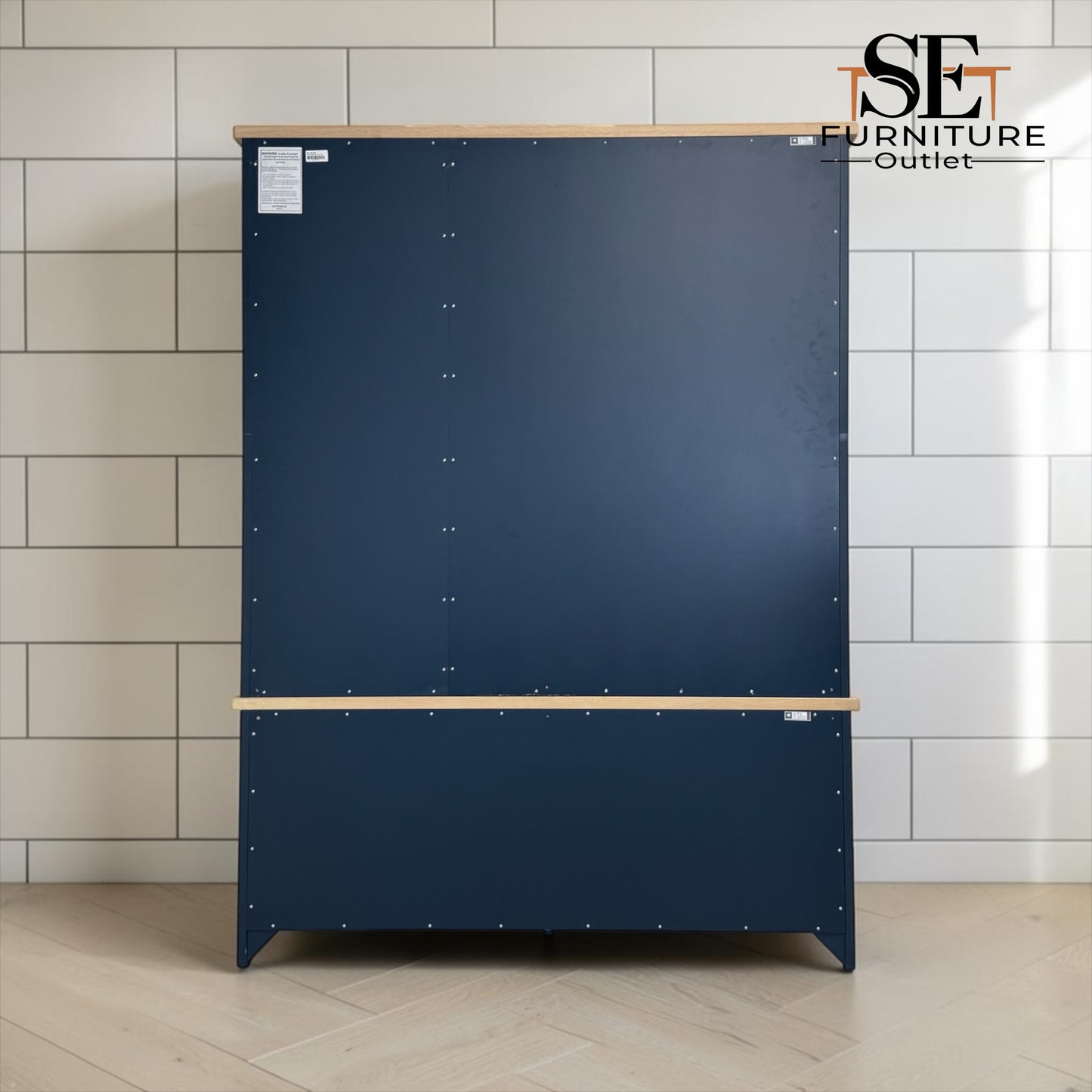 Solid Oak Top & Solid Wood Frames Triple Larder, Chester Midnight Blue Range RRP £1999