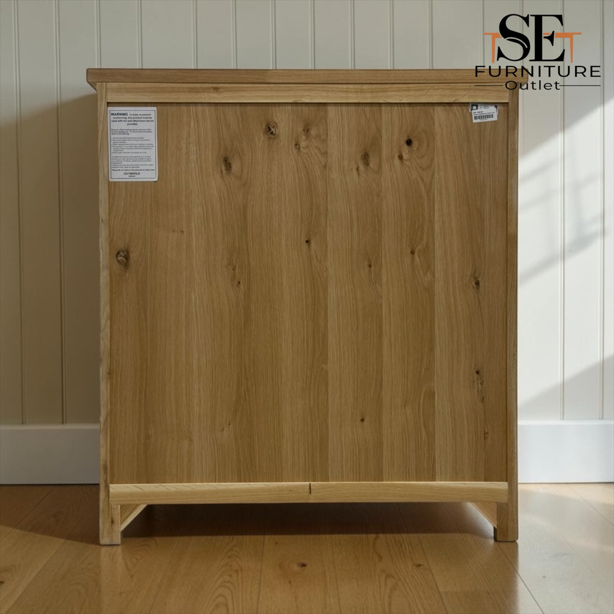Whitewashed Finish Solid Oak & Quality Oak Veneer 5 Drawer Chest, Inglesham Range, RRP £599