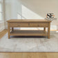 Whitewashed Finish Solid Oak & Oak Veneer Coffee Table with Drawers, Inglesham Range RRP £499