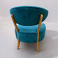 Sea Green Velvet Fabric Casual Chair With Solid Oak Frame RRP £589