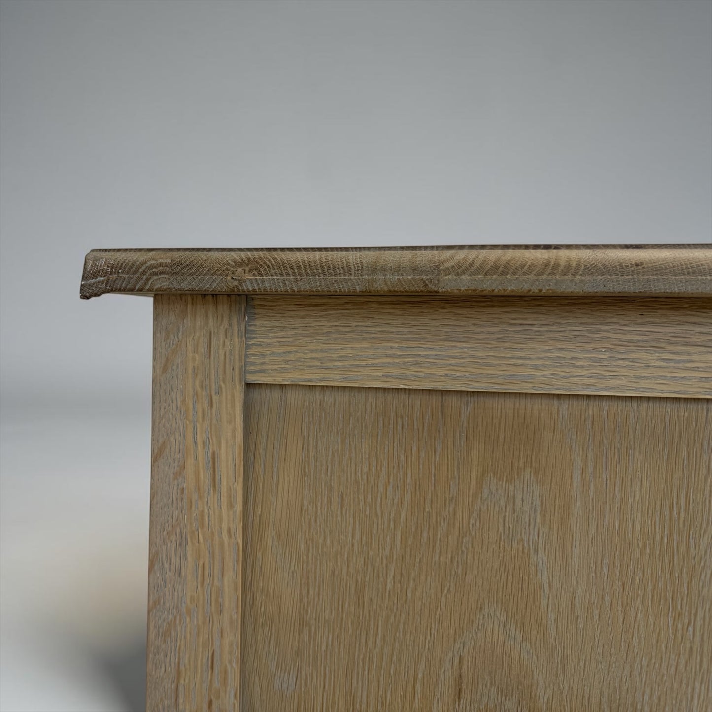 Grey-toned Limewashed Finish Solid Oak & High-Quality Oak Veneer Dressing Table, Camille Range RRP £799