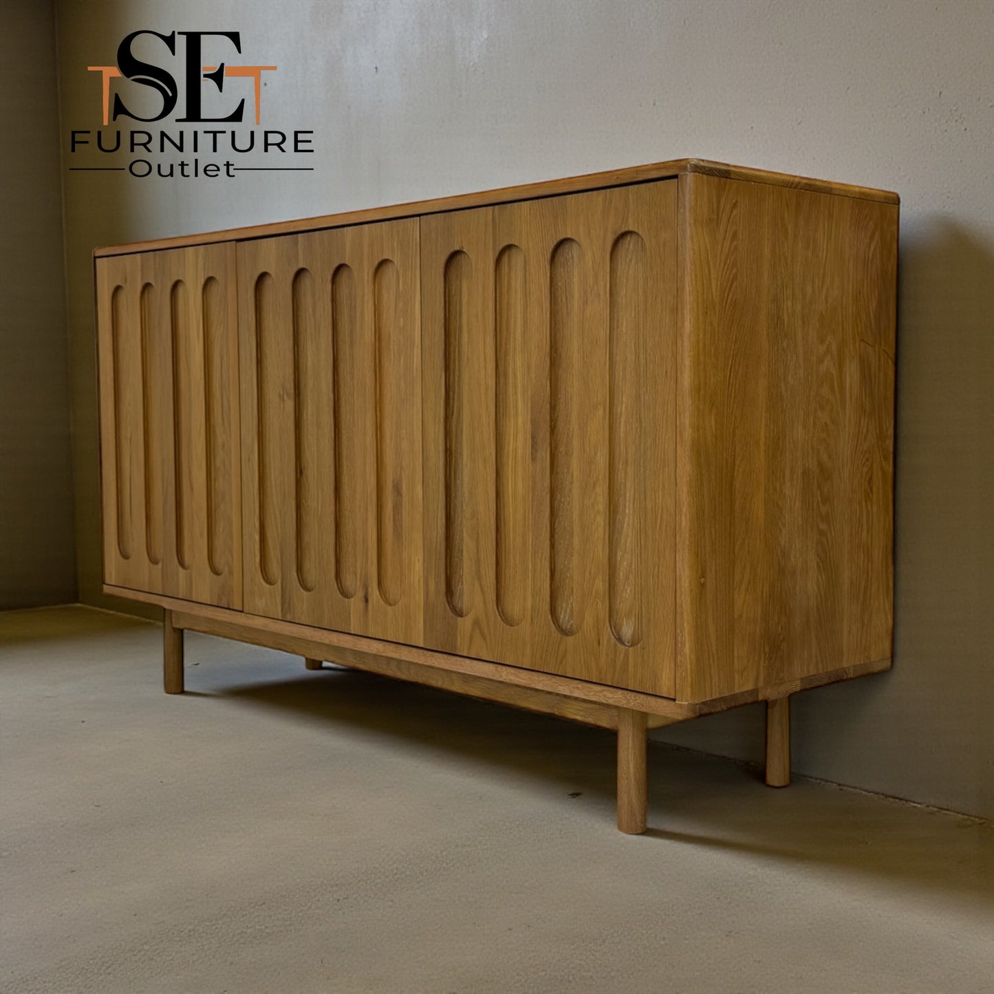 Solid Oak Large Sideboard Belgrave Range From Oak Furnitureland RRP £829