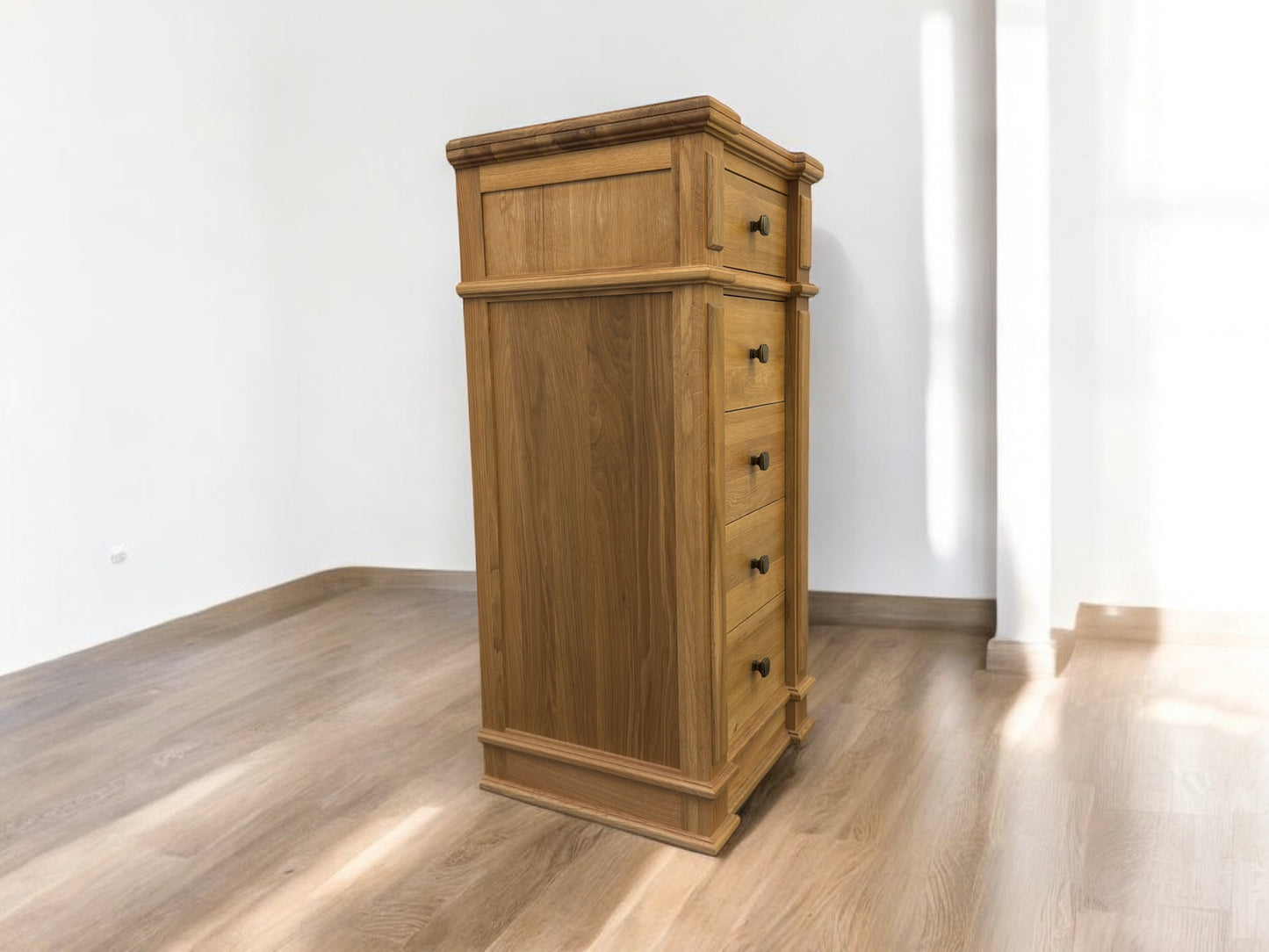 Solid Oak Tallboy w/Dovetail Drawers On Traditional Wooden Runners RRP £579