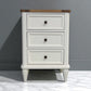 Natural Solid Oak & Acacia Wood Painted 3 Drawer Bedside Table From Oak Furnitureland