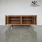 Chunky Solid Acacia Wood Live Edge 4-Door Extra Large Sideboard with Gun Metal Legs RRP £1299