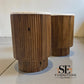 Solid Mango Wood & Marble Top Side Tables RRP £249 (Each)