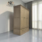 Weathered Oak Triple Wardrobe with Glass Mirror & Shelves, Burleigh Range From Oak Furnitureland RRP £1769
