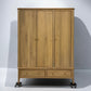 OAK FURNITURELAND LIGHT NATURAL SOLID OAK TRIPLE WARDROBE NEWTON RANGE RRP £1549