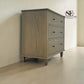Smoked Solid Oak & Oak Veneer 3 Drawer Chest of Drawers, Bibury Smoked Oak Range, RRP £699