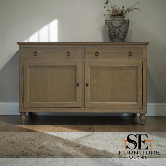 Solid Smoked Oak & Premium Oak Veneer Large Sideboard, Elkstone Range RRP £750