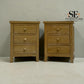 Set of 2 Whitewashed Oak 3 Drawer Bedside Tables from the Inglesham Range, RRP £398