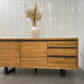 Oak Furnitureland Natural Solid Oak & Metal Legs Extra Large Sideboard Maine Range RRP £749