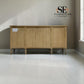 Grey-toned Limewashed Finish Solid Oak & Quality Oak Veneer Extra Large Sideboard, Camille Range, RRP £1400