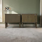 Set of 2 Smoked Solid Oak & Oak Veneer Wide 2 Drawer Bedside Tables, Bibury Smoked Oak Range, RRP £500